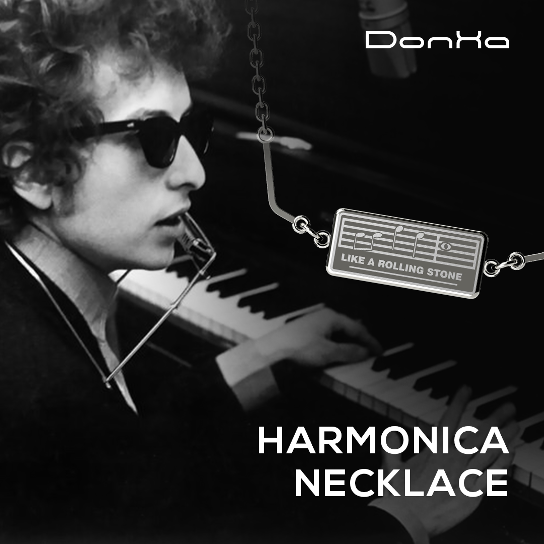 DonHa Bob Dylan | Harmonica Necklace Silver